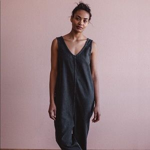 Aliya Wanek Black Organic Cotton Denim Jumpsuit - S